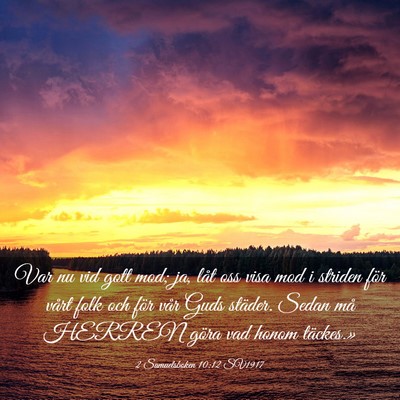 Picture 03 - 2 Samuelsboken 10:12 SV1917 - Var nu vid gott mod; ja, låt oss visa mod i - Bible Verse Picture