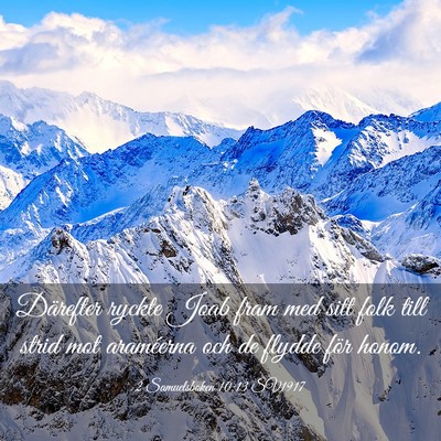 Picture 03 - 2 Samuelsboken 10:13 SV1917 - Därefter ryckte Joab fram med sitt folk till - Bible Verse Picture