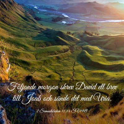Picture 03 - 2 Samuelsboken 11:14 SV1917 - Följande morgon skrev David ett brev till Joab - Bible Verse Picture