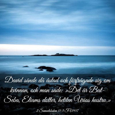 Picture 03 - 2 Samuelsboken 11:3 SV1917 - David sände då åstad och förfrågade sig om - Bible Verse Picture