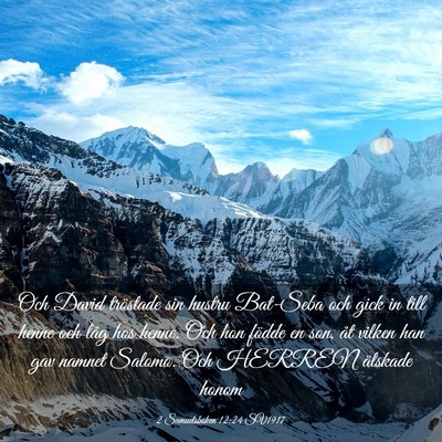 Picture 03 - 2 Samuelsboken 12:24 SV1917 - Och David tröstade sin hustru Bat-Seba och gick - Bible Verse Picture