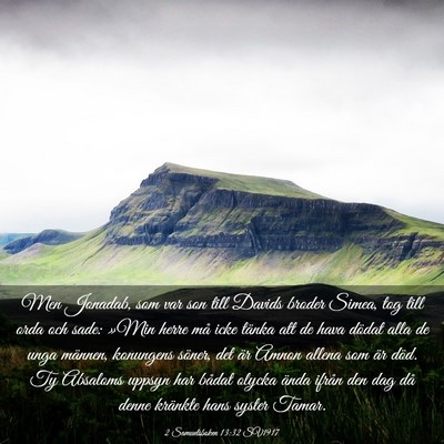Picture 03 - 2 Samuelsboken 13:32 SV1917 - Men Jonadab, som var son till Davids broder - Bible Verse Picture