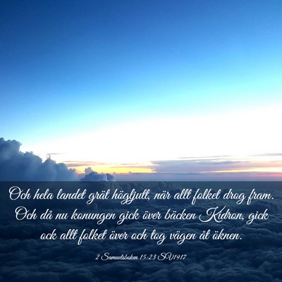 Picture 03 - 2 Samuelsboken 15:23 SV1917 - Och hela landet grät högljutt, när allt folket - Bible Verse Picture