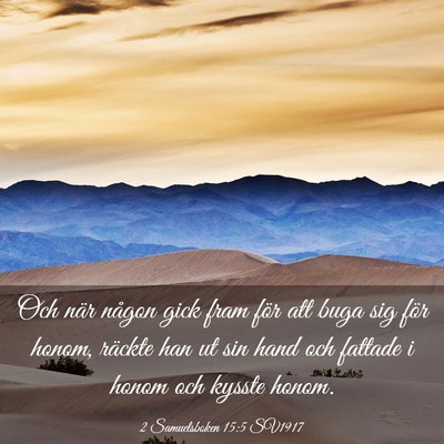 Picture 03 - 2 Samuelsboken 15:5 SV1917 - Och när någon gick fram för att buga sig för - Bible Verse Picture