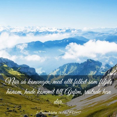 Picture 03 - 2 Samuelsboken 16:14 SV1917 - När så konungen, med allt folket som följde - Bible Verse Picture