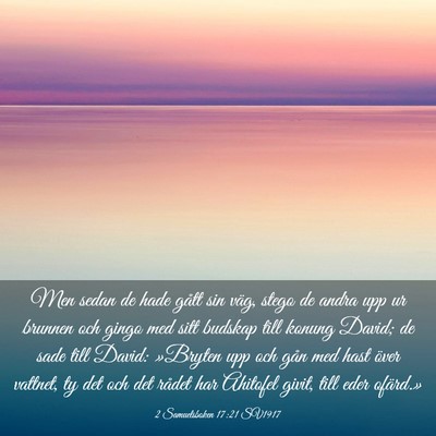 Picture 03 - 2 Samuelsboken 17:21 SV1917 - Men sedan de hade gått sin väg, stego de andra - Bible Verse Picture