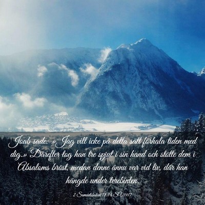 Picture 03 - 2 Samuelsboken 18:14 SV1917 - Joab sade: »Jag vill icke på detta sätt - Bible Verse Picture