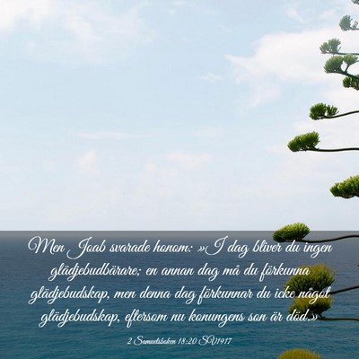 Picture 03 - 2 Samuelsboken 18:20 SV1917 - Men Joab svarade honom: »I dag bliver du ingen - Bible Verse Picture