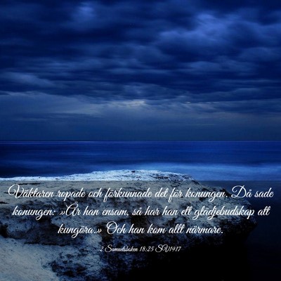 Picture 03 - 2 Samuelsboken 18:25 SV1917 - Väktaren ropade och förkunnade det för - Bible Verse Picture