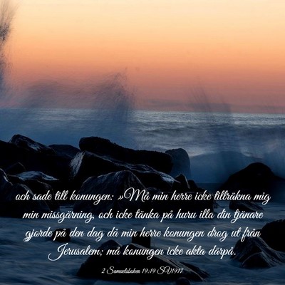 Picture 03 - 2 Samuelsboken 19:19 SV1917 - och sade till konungen: »Må min herre icke - Bible Verse Picture