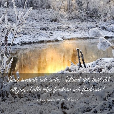 Picture 03 - 2 Samuelsboken 20:20 SV1917 - Joab svarade och sade: »Bort det, bort det, att - Bible Verse Picture