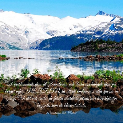 Picture 03 - 2 Samuelsboken 21:9 SV1917 - och överlämnade dem åt gibeoniterna, och dessa - Bible Verse Picture