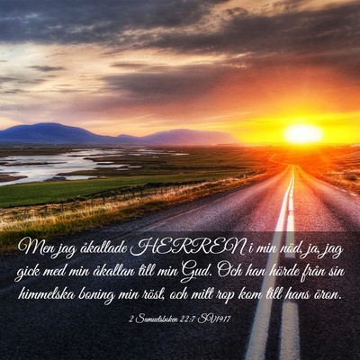Picture 03 - 2 Samuelsboken 22:7 SV1917 - Men jag åkallade HERREN i min nöd, ja, jag gick - Bible Verse Picture