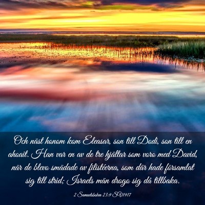 Picture 03 - 2 Samuelsboken 23:9 SV1917 - Och näst honom kom Eleasar, son till Dodi, son - Bible Verse Picture
