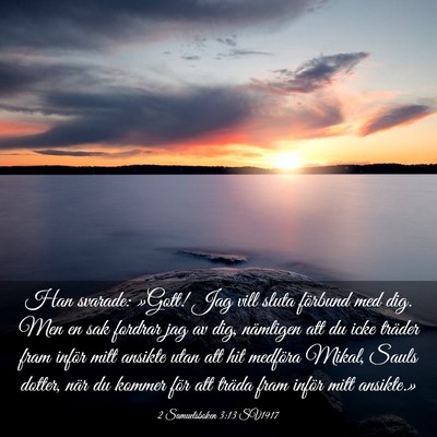 Picture 03 - 2 Samuelsboken 3:13 SV1917 - Han svarade: »Gott! Jag vill sluta förbund med - Bible Verse Picture