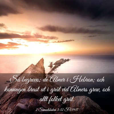 Picture 03 - 2 Samuelsboken 3:32 SV1917 - Så begrovo; de Abner i Hebron; och konungen - Bible Verse Picture