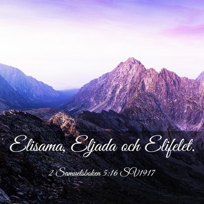 Picture 03 - 2 Samuelsboken 5:16 SV1917 - Elisama, Eljada och - Bible Verse Picture