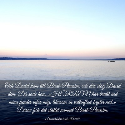 Picture 03 - 2 Samuelsboken 5:20 SV1917 - Och David kom till Baal-Perasim, och där slog - Bible Verse Picture