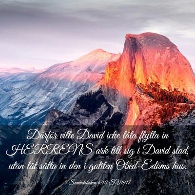 Picture 03 - 2 Samuelsboken 6:10 SV1917 - Därför ville David icke låta flytta in HERRENS - Bible Verse Picture