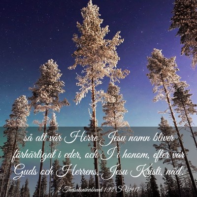 Picture 03 - 2 Thessalonikerbrevet 1:12 SV1917 - så att vår Herre Jesu namn bliver förhärligat - Bible Verse Picture