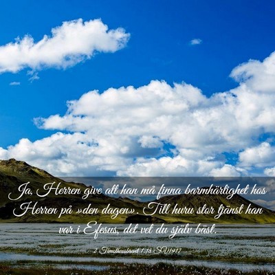 Picture 03 - 2 Timotheosbrevet 1:18 SV1917 - Ja, Herren give att han må finna barmhärtighet - Bible Verse Picture