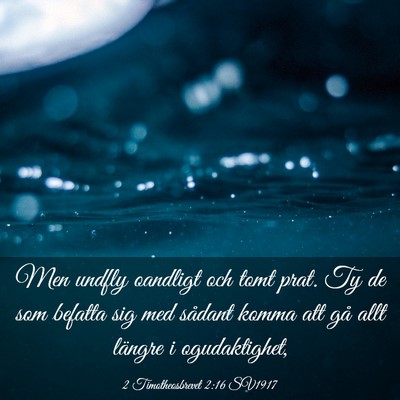 Picture 03 - 2 Timotheosbrevet 2:16 SV1917 - Men undfly oandligt och tomt prat. Ty de som - Bible Verse Picture