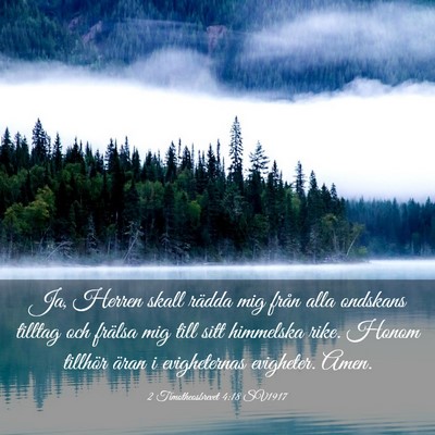 Picture 03 - 2 Timotheosbrevet 4:18 SV1917 - Ja, Herren skall rädda mig från alla ondskans - Bible Verse Picture