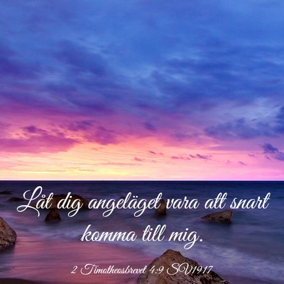 Picture 03 - 2 Timotheosbrevet 4:9 SV1917 - Låt dig angeläget vara att snart komma till - Bible Verse Picture
