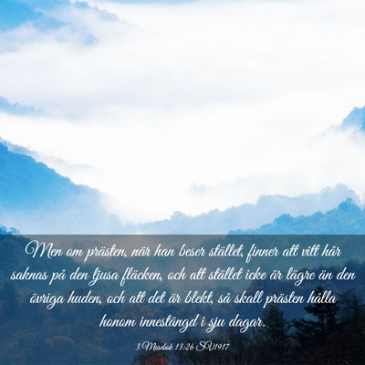 Picture 03 - 3 Mosebok 13:26 SV1917 - Men om prästen, när han beser stället, finner - Bible Verse Picture