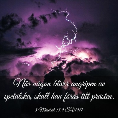 Picture 03 - 3 Mosebok 13:9 SV1917 - När någon bliver angripen av spetälska, skall - Bible Verse Picture