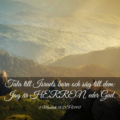 Picture 03 - 3 Mosebok 18:2 SV1917 - Tala till Israels barn och säg till dem: Jag är - Bible Verse Picture