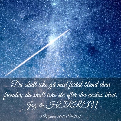 Picture 03 - 3 Mosebok 19:16 SV1917 - Du skall icke gå med förtal bland dina - Bible Verse Picture