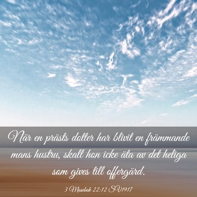Picture 03 - 3 Mosebok 22:12 SV1917 - När en prästs dotter har blivit en främmande - Bible Verse Picture