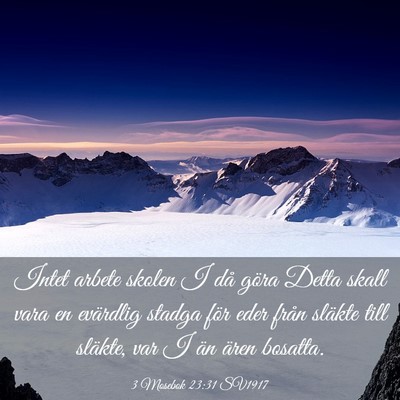 Picture 03 - 3 Mosebok 23:31 SV1917 - Intet arbete skolen I då göra Detta skall vara - Bible Verse Picture