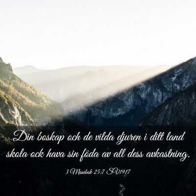 Picture 03 - 3 Mosebok 25:7 SV1917 - Din boskap och de vilda djuren i ditt land skola - Bible Verse Picture