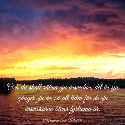 Picture 03 - 3 Mosebok 25:8 SV1917 - Och du skall räkna sju årsveckor, det är sju - Bible Verse Picture