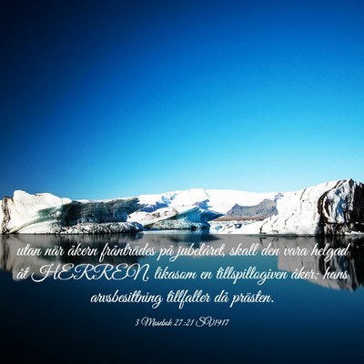 Picture 03 - 3 Mosebok 27:21 SV1917 - utan när åkern frånträdes på jubelåret, - Bible Verse Picture