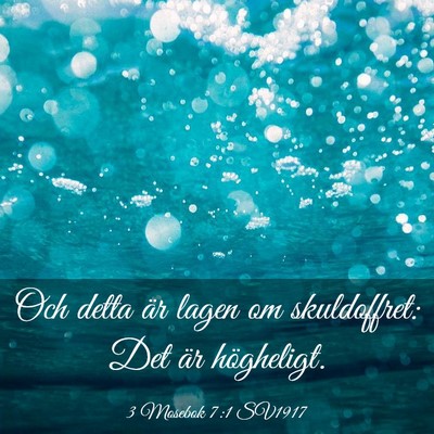 Picture 03 - 3 Mosebok 7:1 SV1917 - Och detta är lagen om skuldoffret: Det är - Bible Verse Picture
