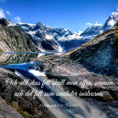 Picture 03 - 3 Mosebok 7:3 SV1917 - Och allt dess fett skall man offra, svansen och - Bible Verse Picture