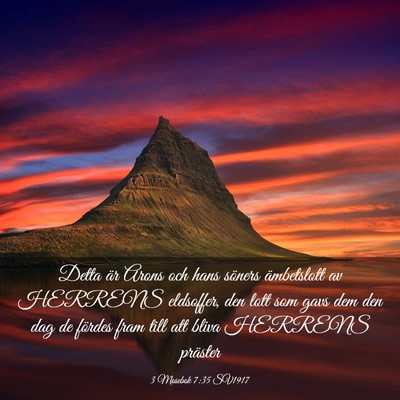 Picture 03 - 3 Mosebok 7:35 SV1917 - Detta är Arons och hans söners ämbetslott av - Bible Verse Picture