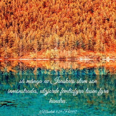 Picture 03 - 4 Mosebok 1:29 SV1917 - så många av Isaskars stam son inmönstrades, - Bible Verse Picture