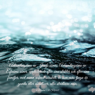 Picture 03 - 4 Mosebok 1:32 SV1917 - Avkomlingarna av Josefs söner: Avkomlingarna av - Bible Verse Picture