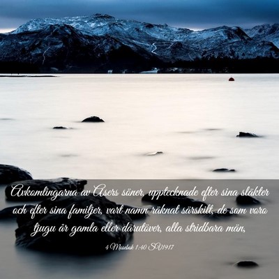 Picture 03 - 4 Mosebok 1:40 SV1917 - Avkomlingarna av Asers söner, upptecknade efter - Bible Verse Picture