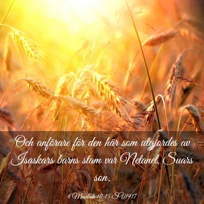 Picture 03 - 4 Mosebok 10:15 SV1917 - Och anförare för den här som utgjordes av - Bible Verse Picture