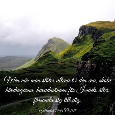 Picture 03 - 4 Mosebok 10:4 SV1917 - Men när man stöter allenast i den ena, skola - Bible Verse Picture