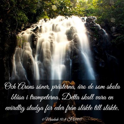 Picture 03 - 4 Mosebok 10:8 SV1917 - Och Arons söner, prästerna, äro de som skola - Bible Verse Picture