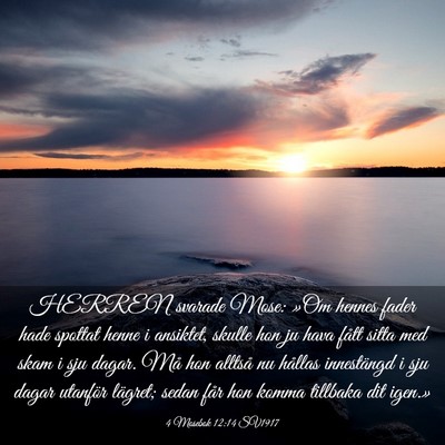 Picture 03 - 4 Mosebok 12:14 SV1917 - HERREN svarade Mose: »Om hennes fader hade - Bible Verse Picture