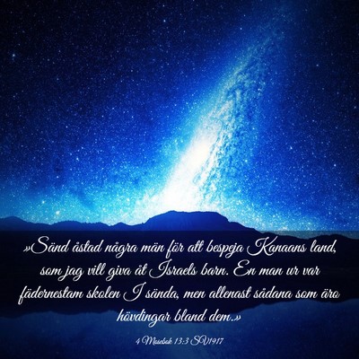 Picture 03 - 4 Mosebok 13:3 SV1917 - »Sänd åstad några män för att bespeja - Bible Verse Picture