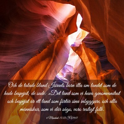 Picture 03 - 4 Mosebok 13:33 SV1917 - Och de talade bland Israels barn illa om landet - Bible Verse Picture