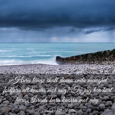 Picture 03 - 4 Mosebok 14:27 SV1917 - »Huru länge skall denna onda menighet fortfara - Bible Verse Picture